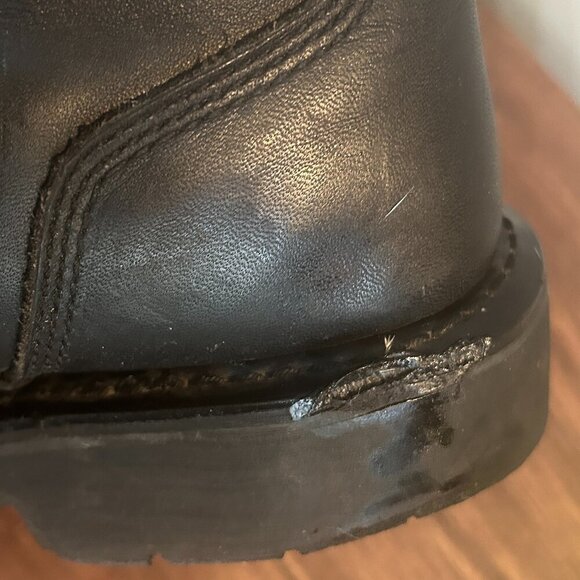 Harley Davidson Rare Fury Trunk Logo Black Leather Biker Boots Sz 10W Goth Punk - Picture 6 of 11